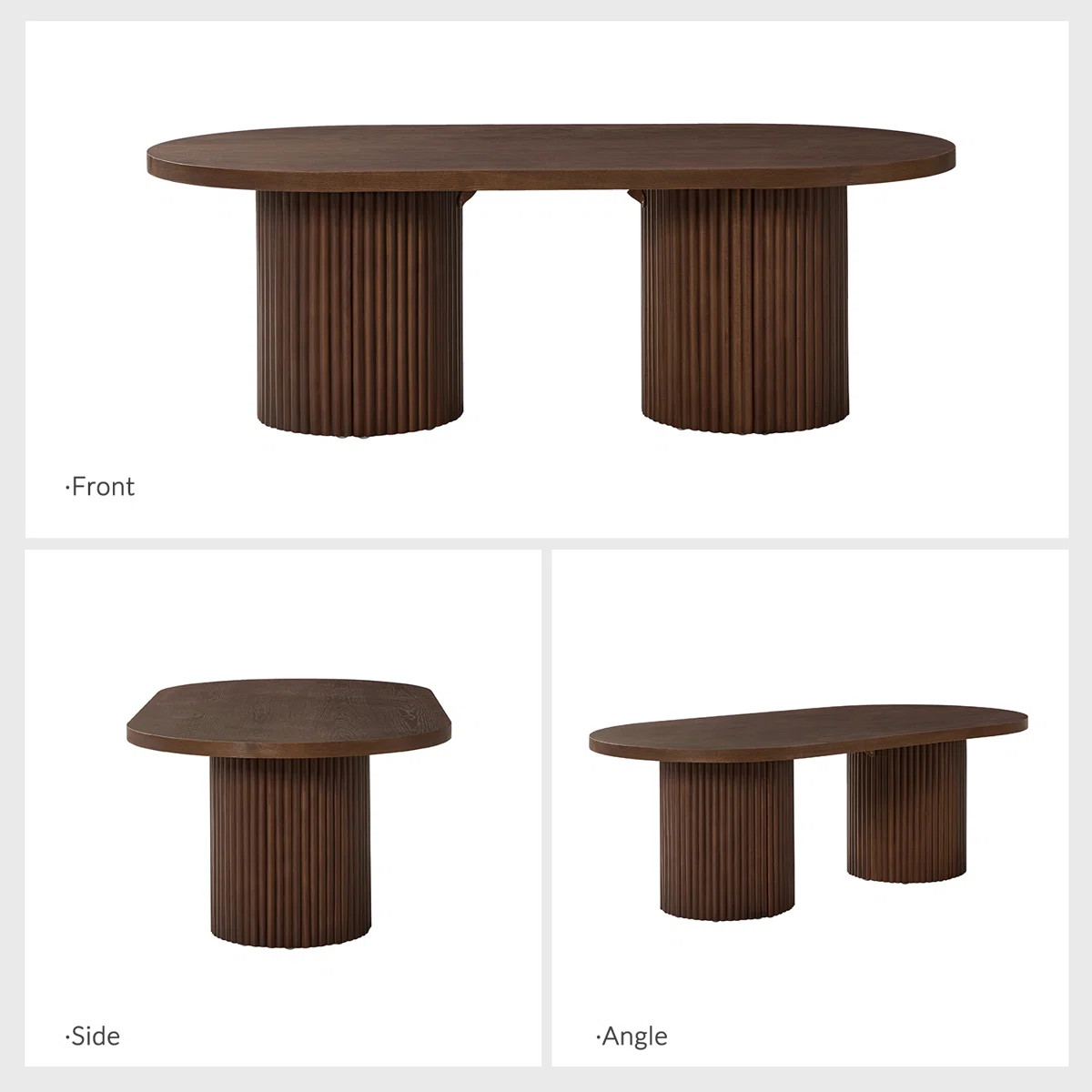Merriman 53"W Modern Tall Coffee Table with Fluted Solid Wood Legs | Wayfair North America