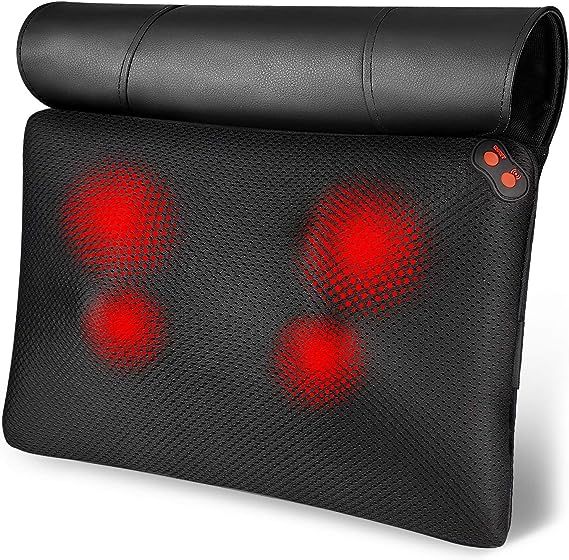 Back Massager, WOQQW Shiatsu Back and Neck Massager, Deeper Tissue Kneading Massage Pillow with H... | Amazon (US)