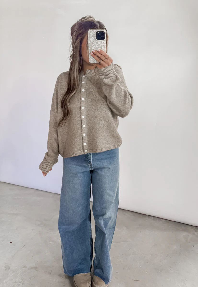 Cared For You Marled Knit Sweater Cardigan- Mocha | CK Squared Boutique