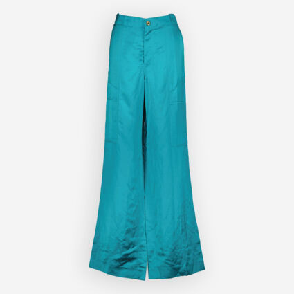 Turquoise Wide Leg Cargo Trousers | TK Maxx