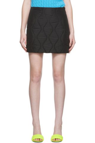 Black Quilted Miniskirt | SSENSE