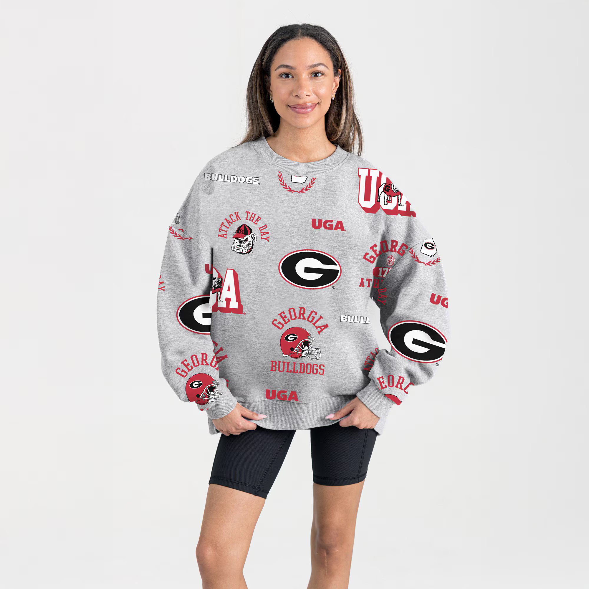 Georgia Bulldogs Gameday Couture Women's Always on Repeat Fleece Sweatshirt - Gray | Fanatics