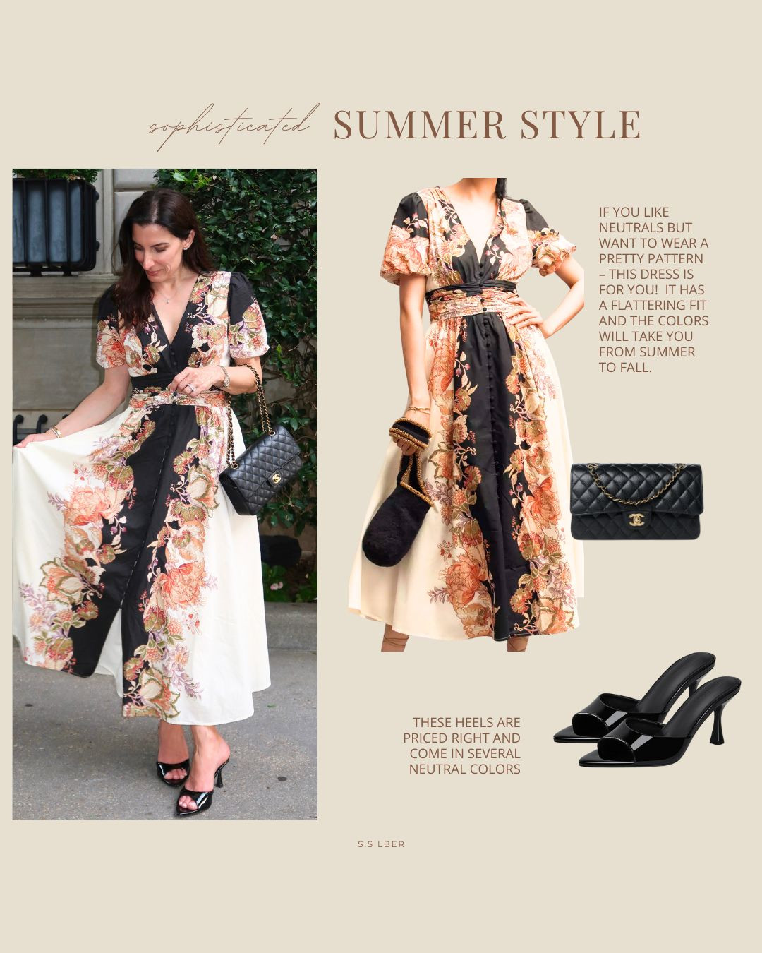 A patterned dress with neutral colors – yes, please! 

Anthropologie, Amazon, Chanel, summer fashion, what to wear, date night, dressy summer event, wedding, brunch, Stefana Silber 

 #LTKSeasonal #LTKOver40 #LTKStyleTip