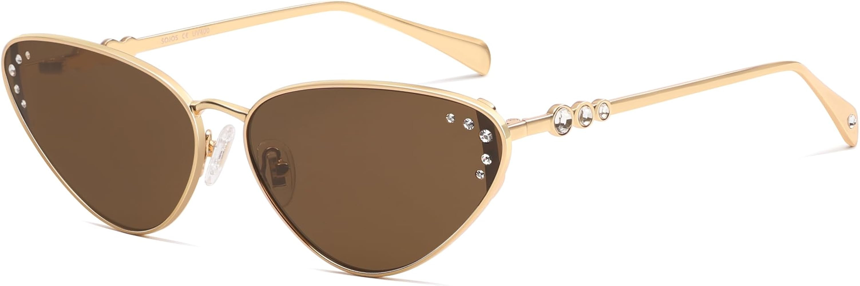 SOJOS Retro Cateye Sunglasses Womens Trendy Narrow UV400 Protection Sun Glasses, Enchantress | Amazon (US)