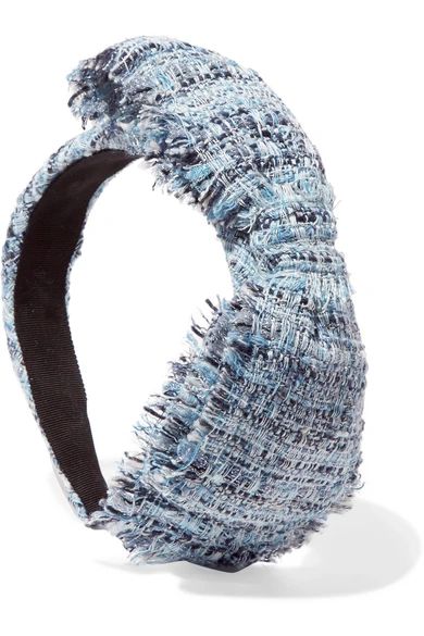Eugenia Kim - Misti Bow-embellished Hemp-blend Bouclé Headband - Blue | NET-A-PORTER (UK & EU)