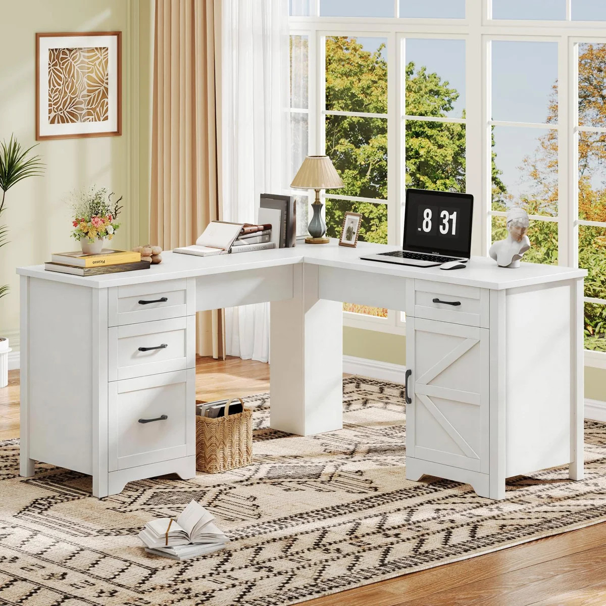 59” L Shaped Executive Desk With Power Outlets | Wayfair North America
