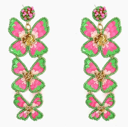 Pretty Pink Floral Earrings | Teggy French
