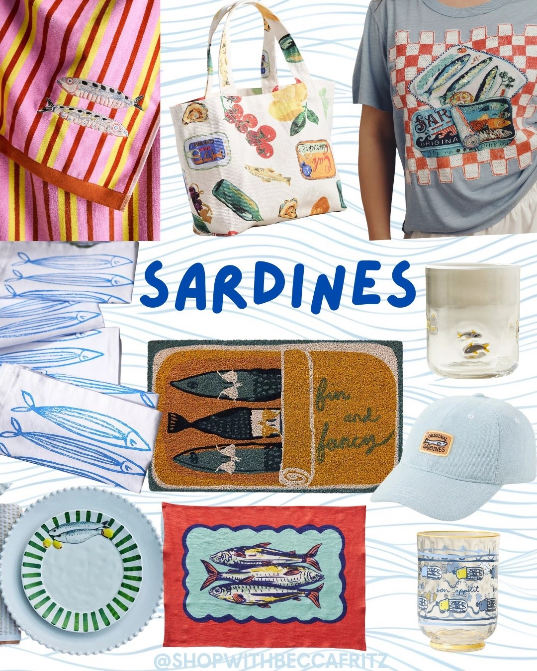 Have you seen the sardine window display at Anthro?! 🐟 Too. Stinkin’. CUTE. This quirky-cool trend is swimming its way into everything from tees to tea towels and I’m not mad about it! Give me all the fishy finds with vintage vibes ✨
🔗 ⬇️

🐟 here➡️ad https://rstyle.me/+F49tHG9pPDP0iOPVChJ2mQ

#sardines #AnthroStyle #SummerKitchenVibes #QuirkyHomeDecor #BeccaFritzFinds

#LTKSummerEdit #LTKFindsUnder100 #LTKFindsUnder50