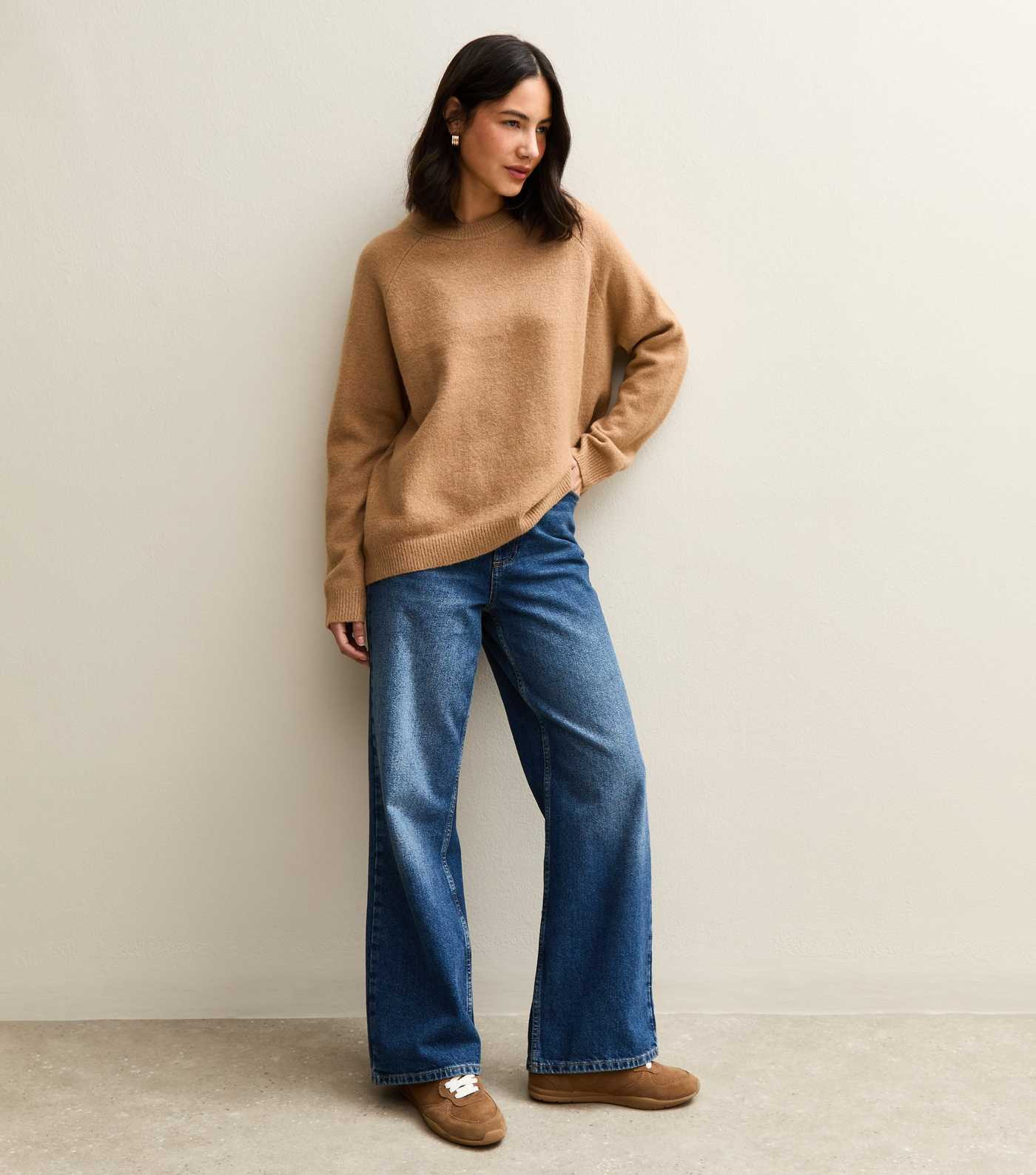 Camel Crew Neck Midweight Knit Jumper | New Look | New Look (UK)