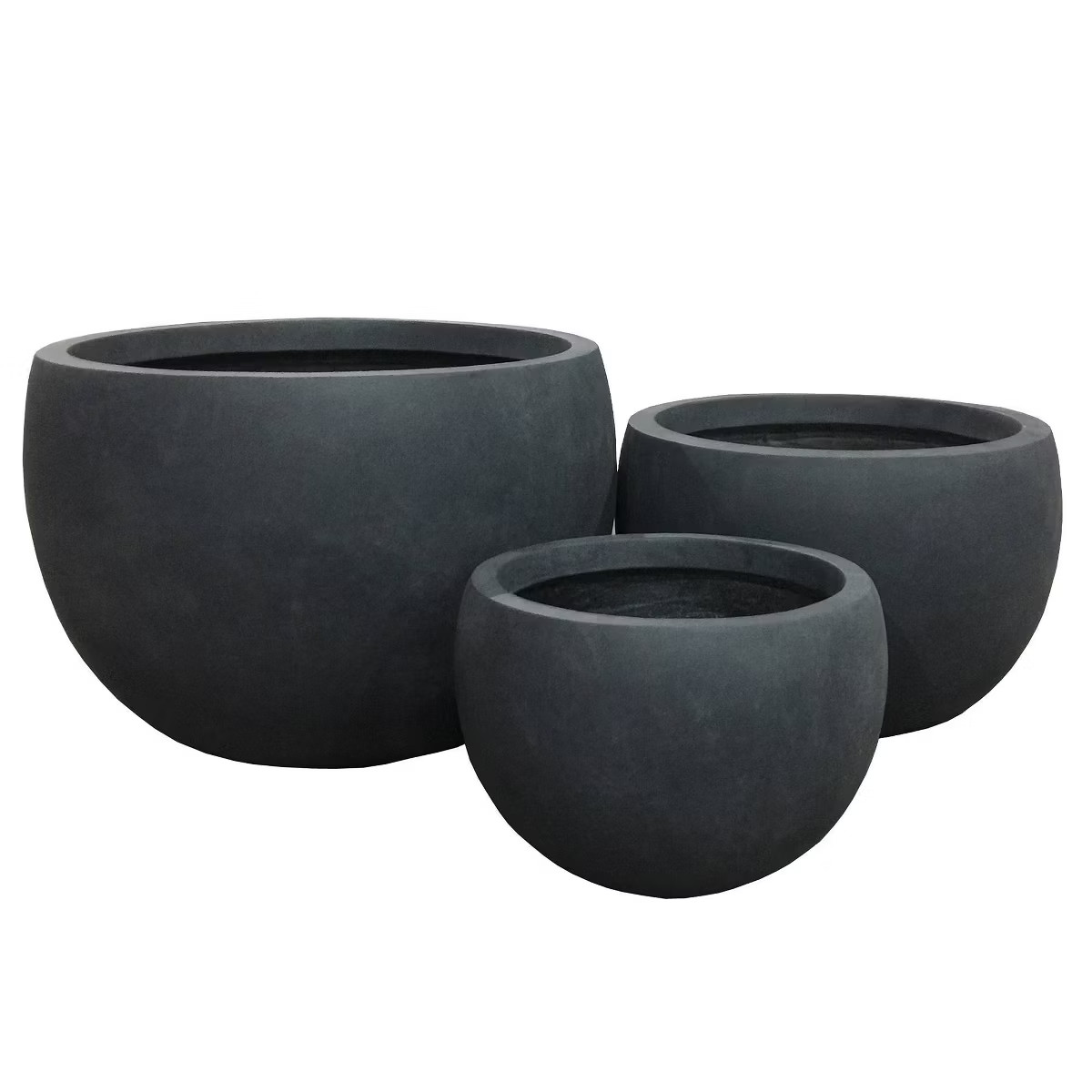 Rosemead Home & Garden, Inc. 20" Set of 3 Kante Lightweight Outdoor Concrete Planter Charcoal Bla... | Target