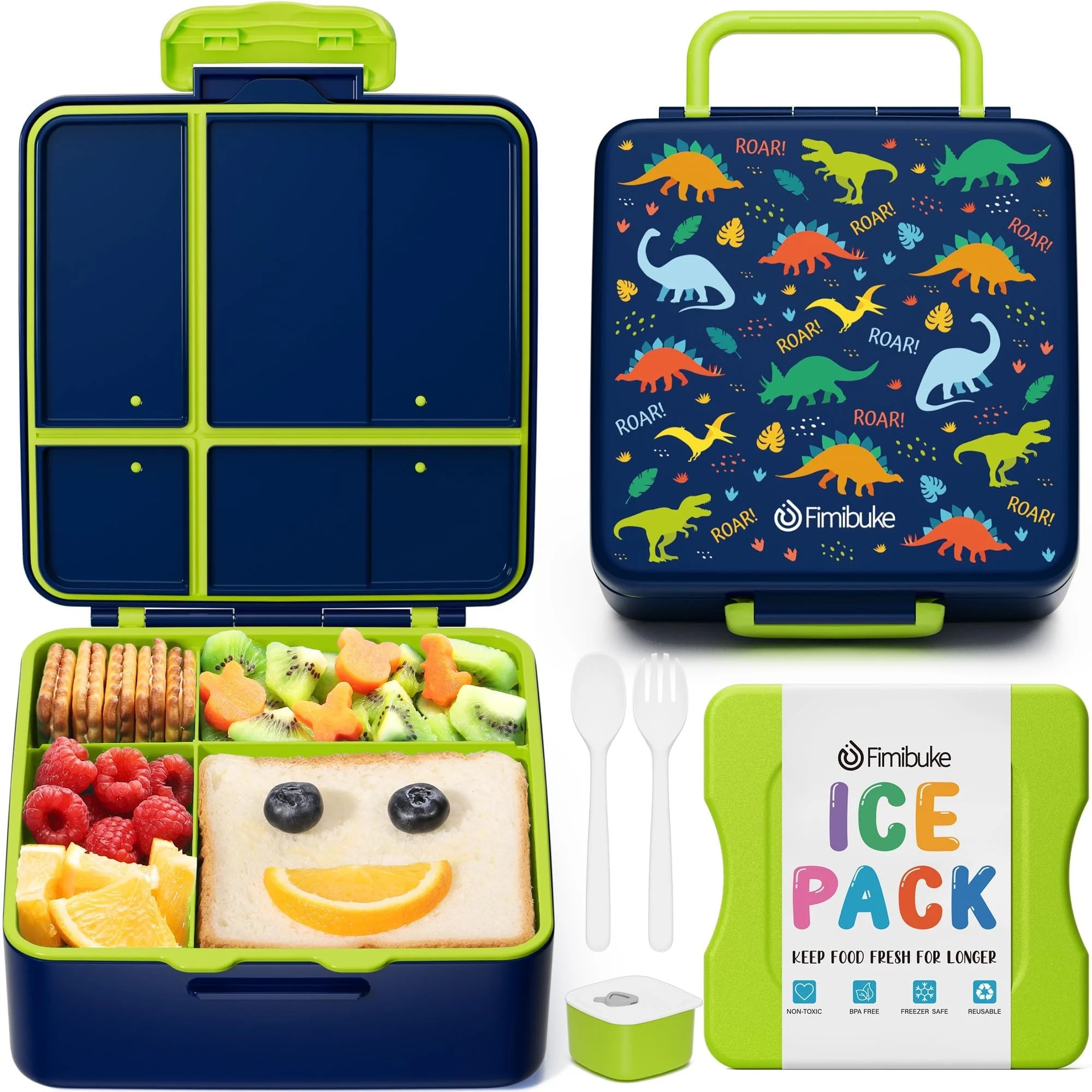 Chill Bento Box, Leak Proof Lunch Box with Ice Pack Keep Food Cold, 4 Compartment Lunch Container... | Walmart (US)