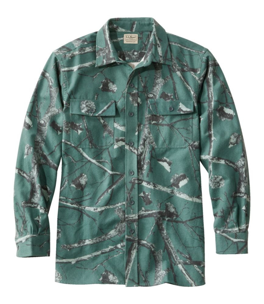 Men's Chamois Shirt, Traditional Fit, Print Soft Spruce Camo Large, Cotton Flannel L.L.Bean | L.L. Bean