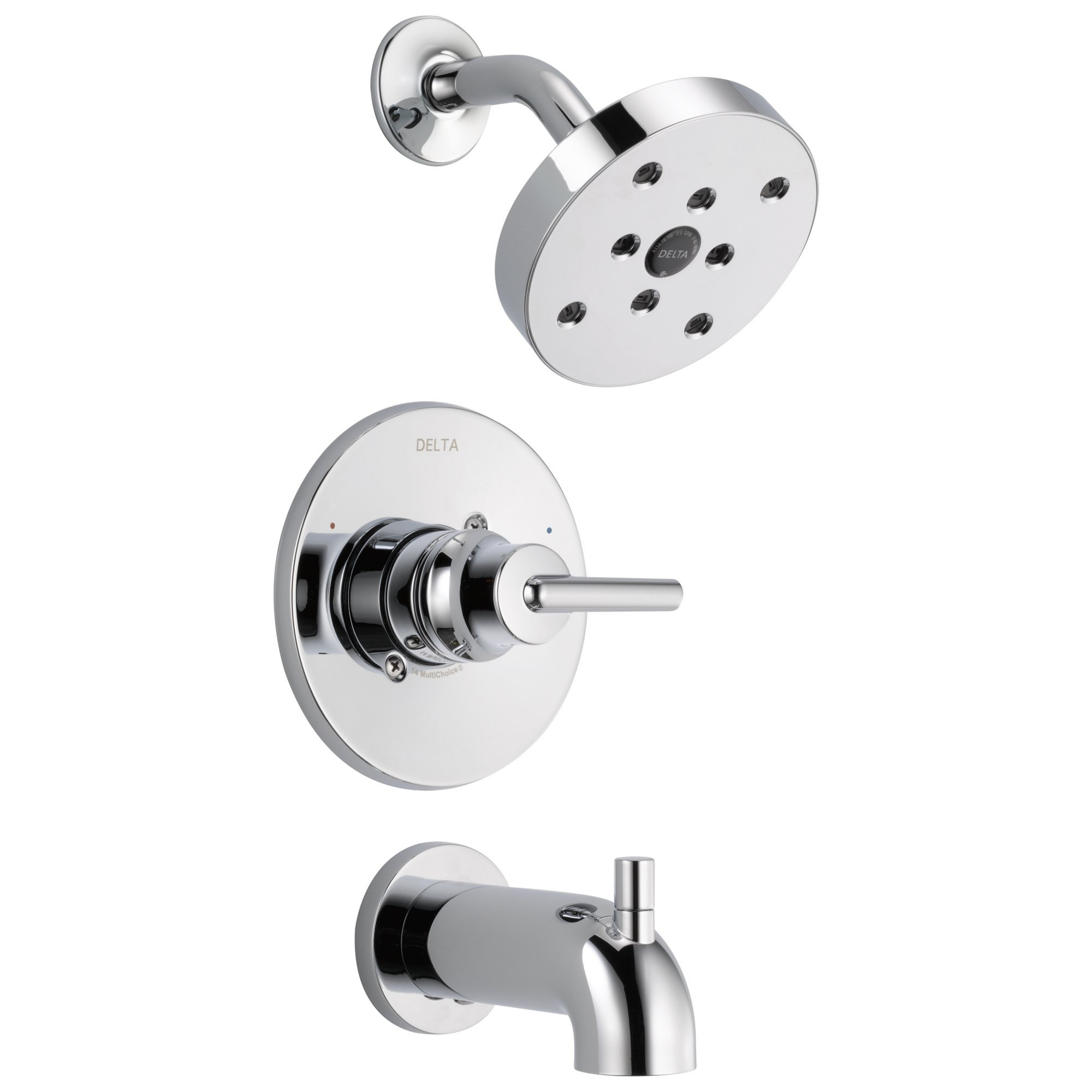 Delta Faucet Trinsic 14 Series Single-Function Chrome Tub and Shower Faucet Set, Delta H2Okinetic... | Amazon (US)