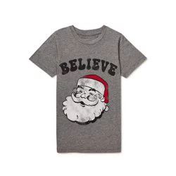 Grayson Social Girls Believe Santa Graphic Tee, Sizes 7-18 - Walmart.com | Walmart (US)