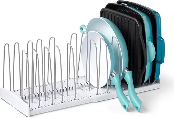 YouCopia StoreMore Expandable Cookware Rack with Tall Steel Wires, 12.5"-22" Wide Adjustable Pan ... | Amazon (US)