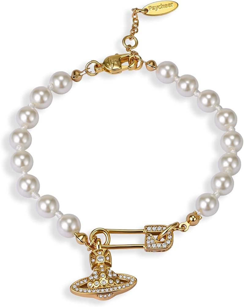 Saturn Pearl Bracelet for Women Planet Jewelry Pin Saturn Accessories for Women Saturn Charm Brac... | Amazon (US)