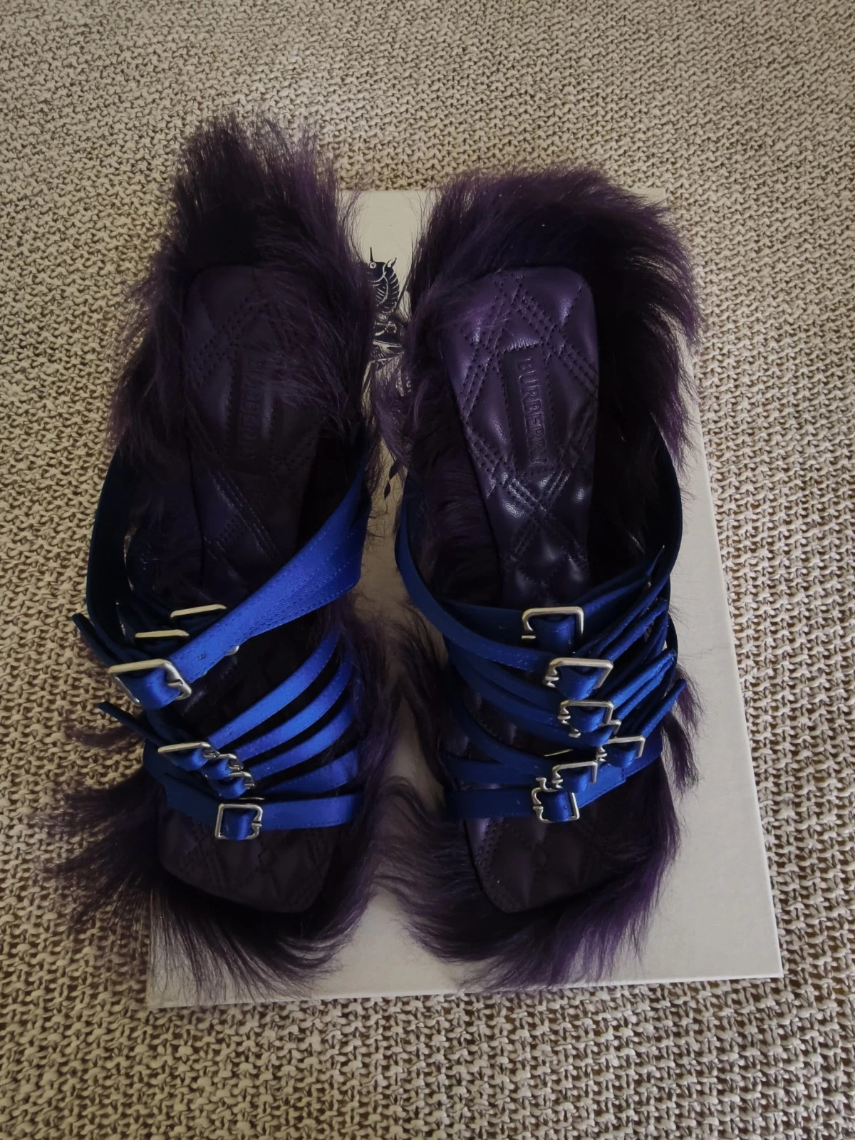 BURBERRY PRORSUM SATIN LEATHER FUR SANDALS 38 | eBay | eBay US