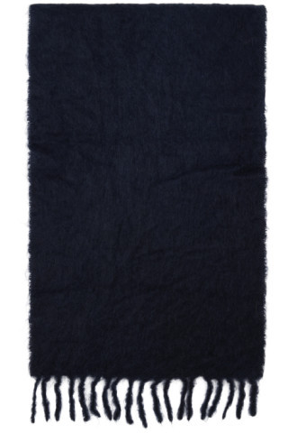 GANNI - Navy & Brown Gradient Scarf | SSENSE