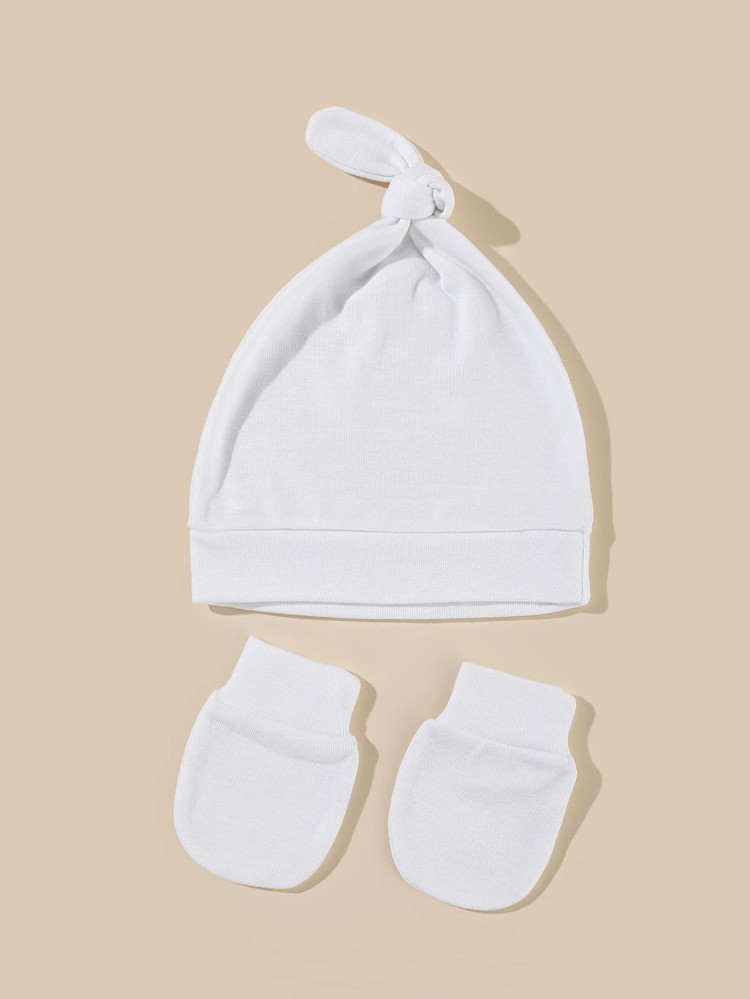 Baby Knot Decor Beanie & Gloves | SHEIN