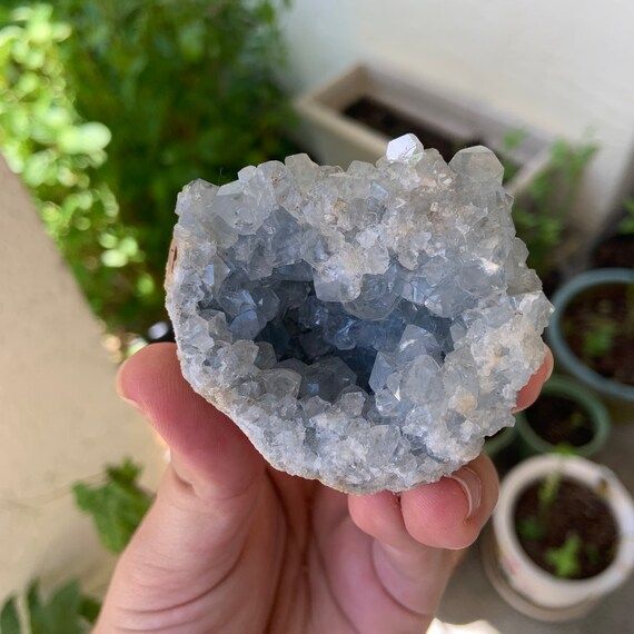 Light Blue Celestite Crystal Druzy Cluster | Etsy (US)