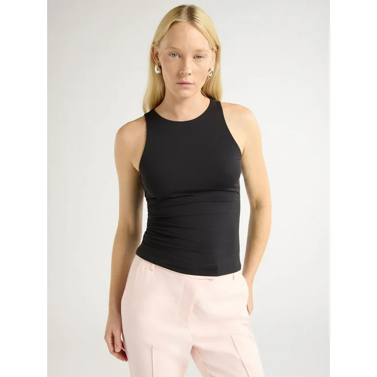 Scoop Women's Sleeveless High Neck Contour Tank Top, Sizes XS-XXL | Walmart (US)
