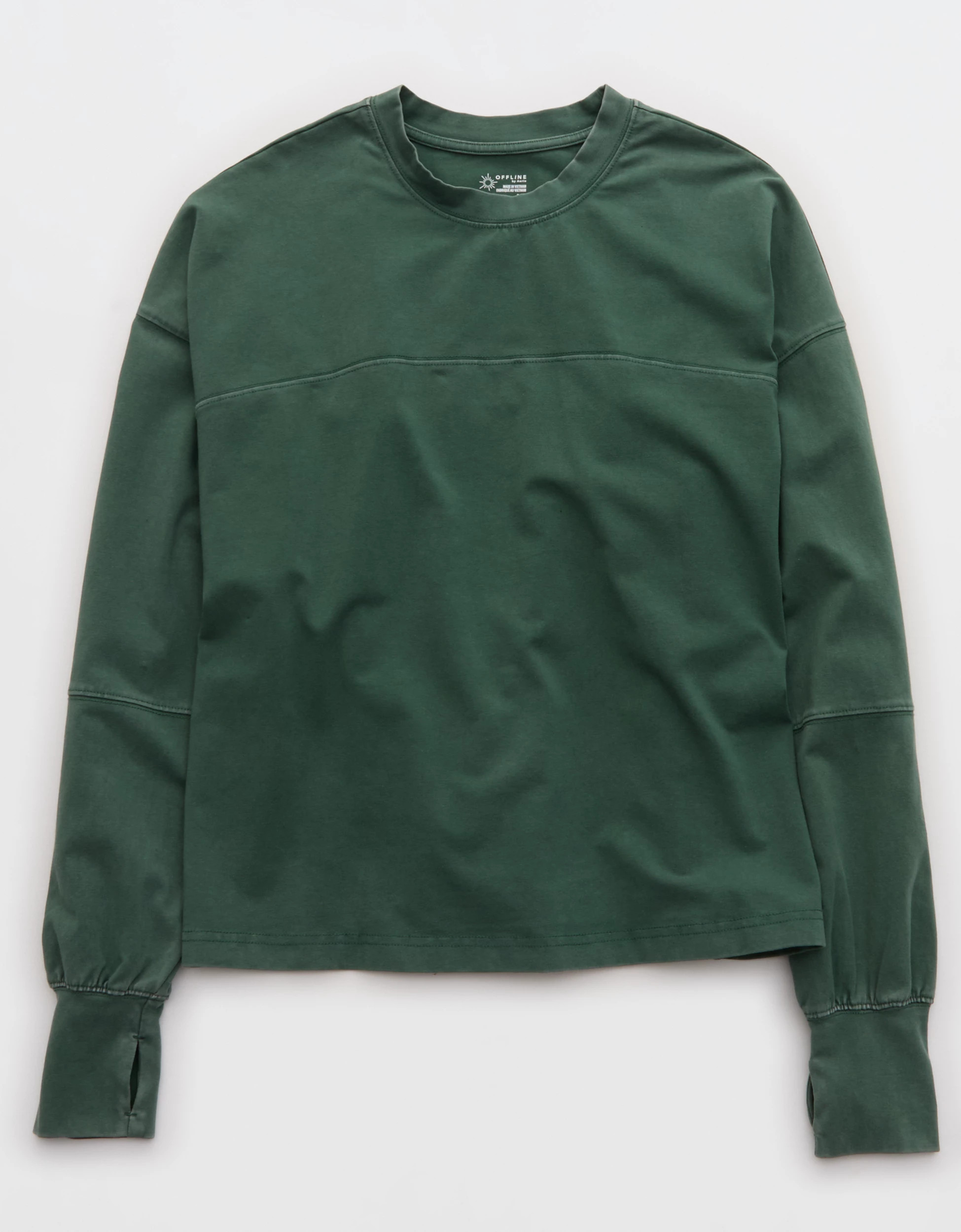 OFFLINE By Aerie OG Cotton Crewneck Long Sleeve T-Shirt | Aerie