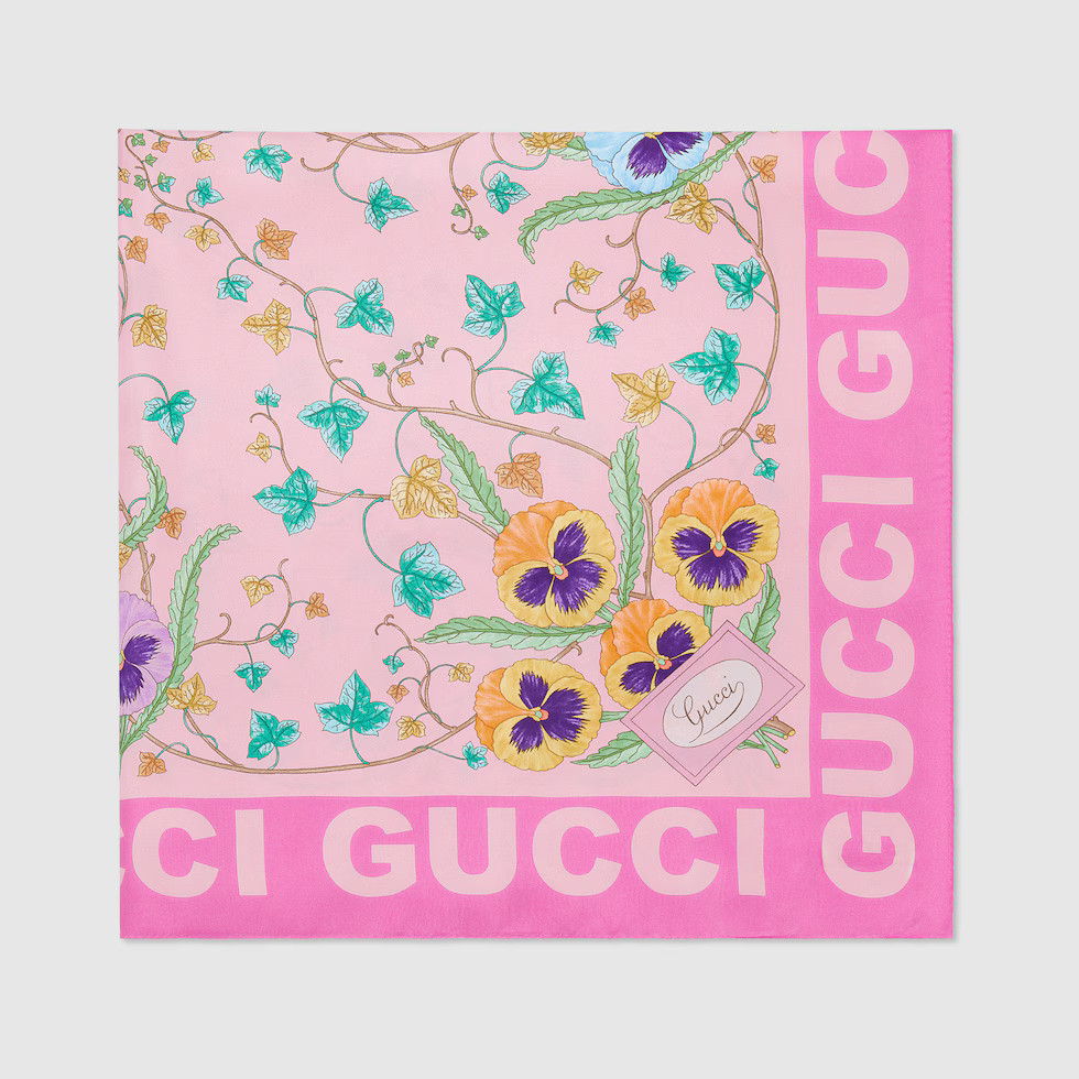 Floral print silk scarf | Gucci (US)