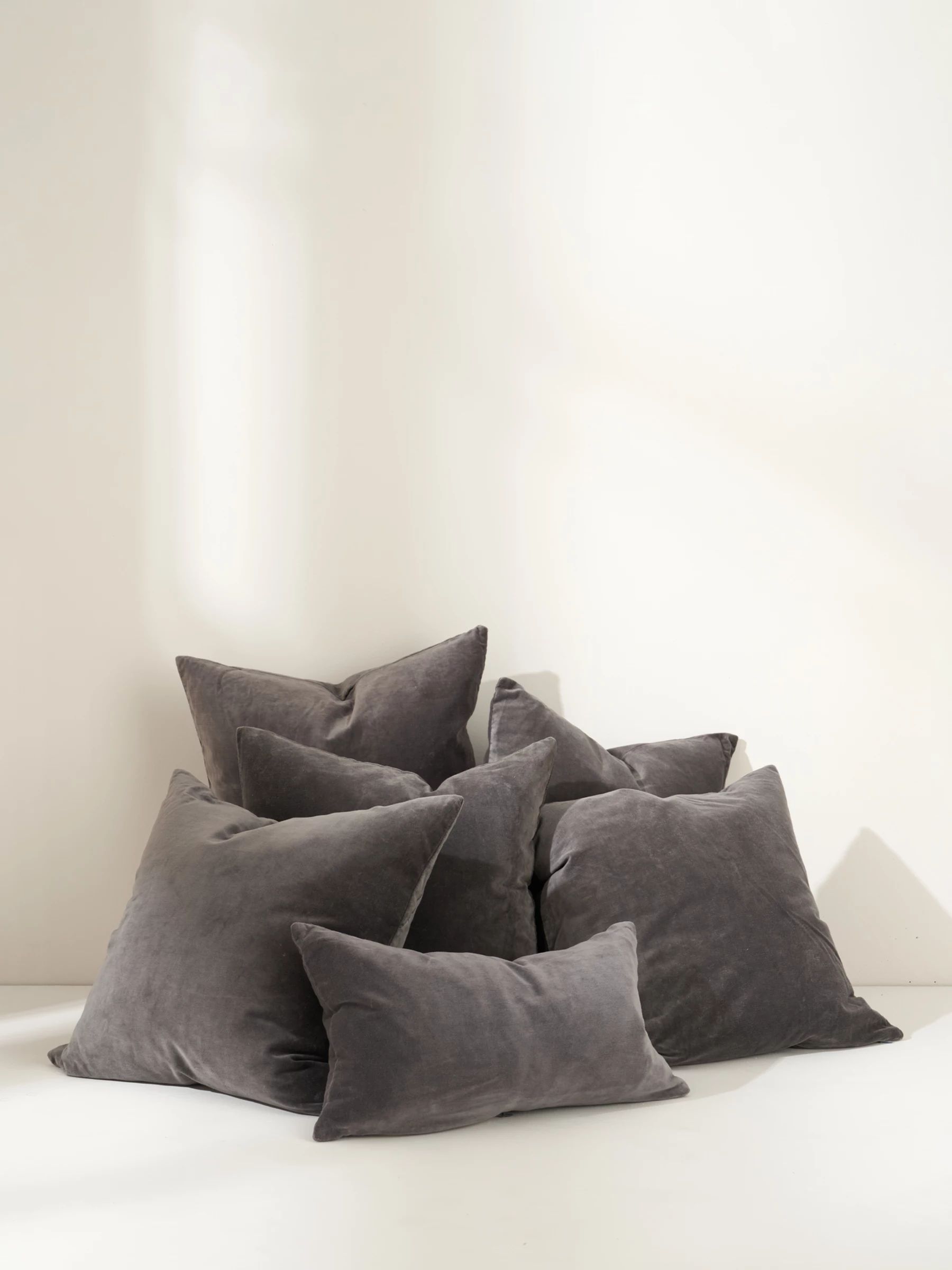 Truly Velvet Rectangular Cushion, Charcoal | John Lewis (UK)