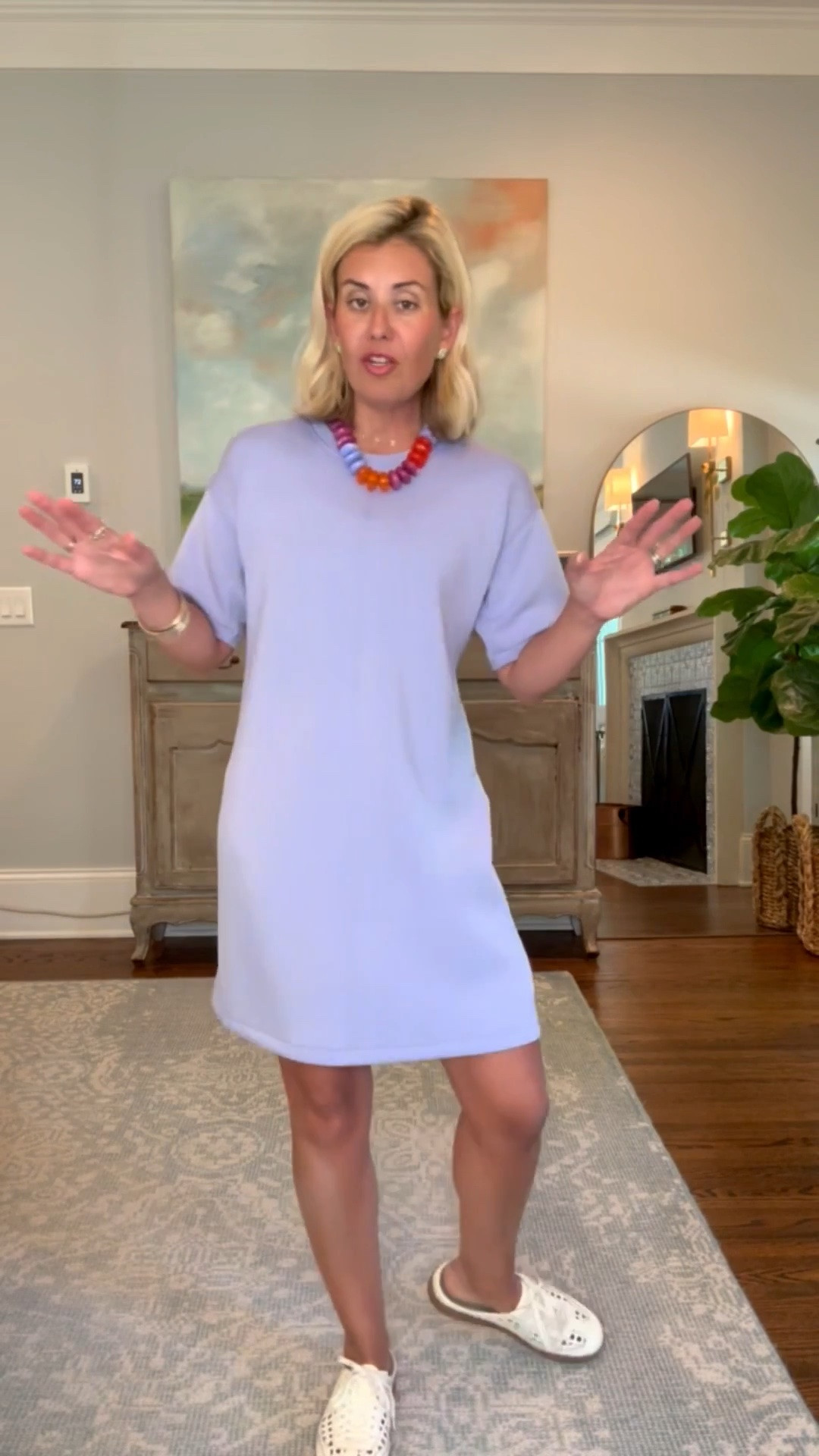 I love the design of this new Spanx dress! Super flattering!! I’m wearing a small. 
Use code CatherineXSpanx to save 15% + free shipping on your 1st order!
#spanxpartner @spanx
Sizing:
Air Essentials T-Shirt Dress - small
Air Essentials Crewneck Tank - xs
Air Essentials Short 5" - small
Full Zip Hoodie - xs
Leggings - 7/8 small
Crewneck Tank - xs
Tie-Waist Dress - small
Wide Leg Jeans - xs petite

#LTKdayinmylife #LTKmomlife #LTKOver40