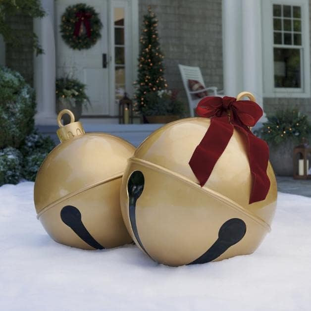 24 Inch Giant Christmas PVC Inflatable Decorated Ball Ornaments Xmas Blow up Ball Decorations for... | Amazon (US)