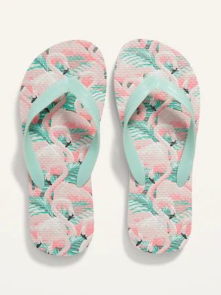 Patterned Sugarcane-Blend Flip-Flop Sandals for Girls (Partially Plant-Based) | Old Navy (US)
