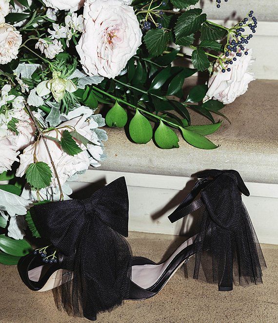 x Born on Fifth Elle Satin Tulle Bow Heels | Dillard's