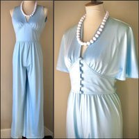 Caron Chicago Sky Blue Pantsuit 2 Piece Jumpsuit With Batwing Bolero So Cute Pastel Spring Outfit For Holiday Or Event 1980S Size Small | Etsy (CAD)