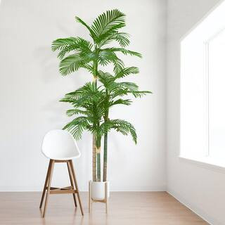 8.5 ft. Artificial Paradise Palm Tree in Pot Indoor/Outdoor, Faux Palm Tree for Home Office Living Room Garden Decor | The Home Depot