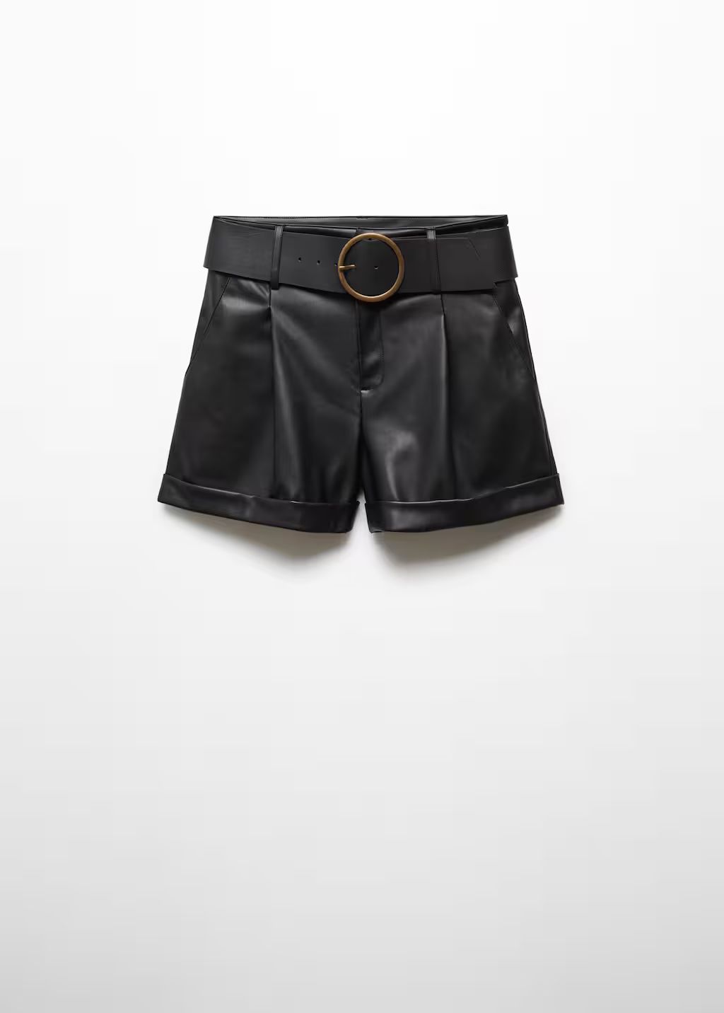 Leather effect belt shorts -  Women | Mango USA | MANGO (US)