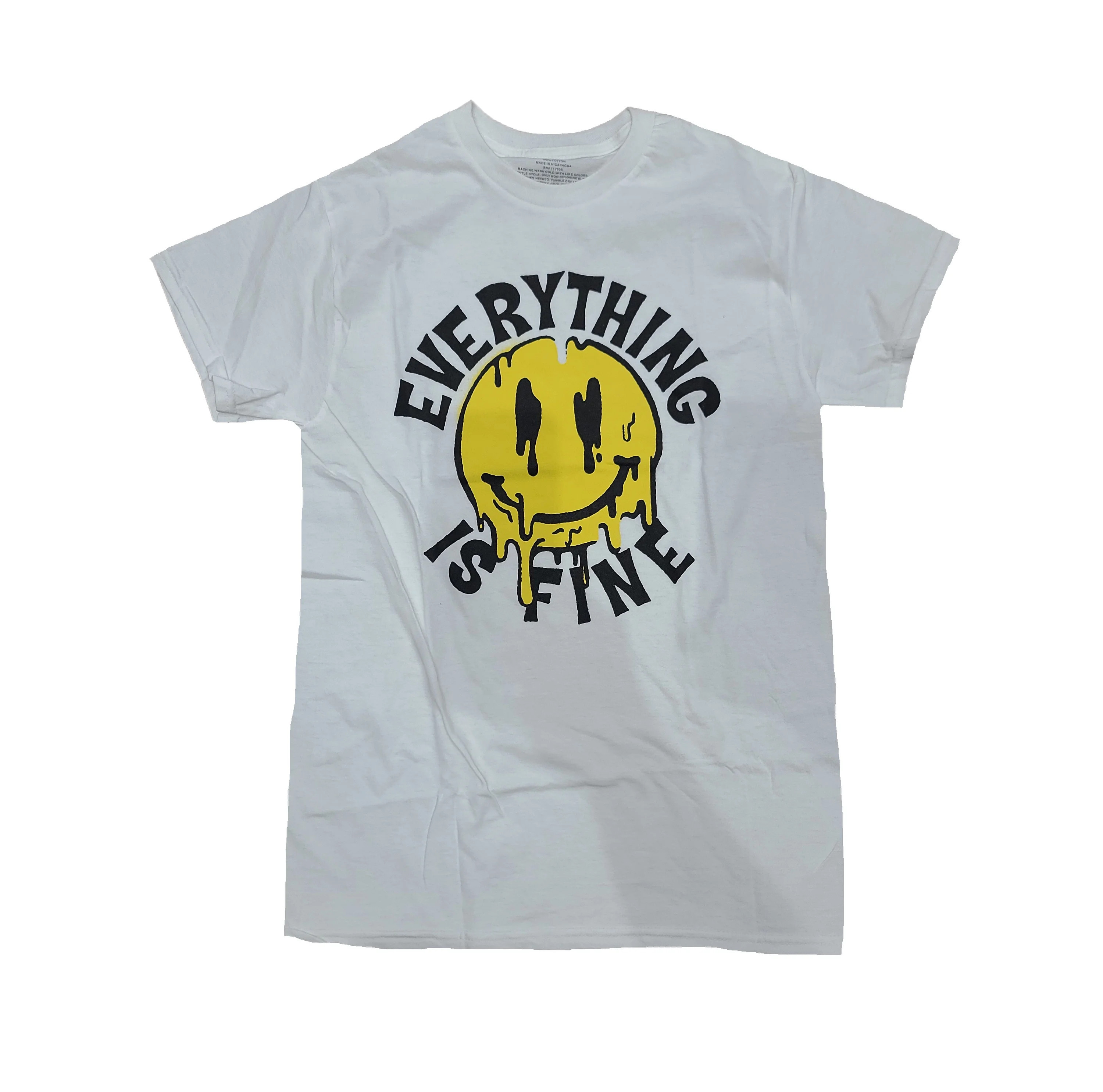 Men's Everything Is Fine Smiley Face White Graphic T-Shirt - XL | Walmart (US)
