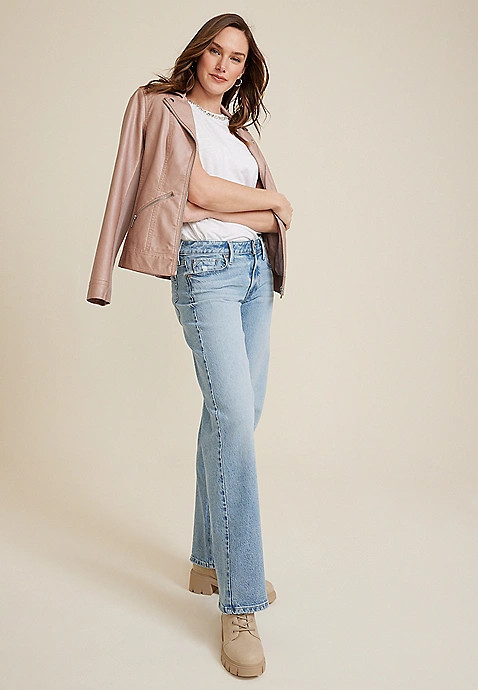 edgely™ Mid Rise Relaxed Boyfriend Wide Leg Jean | Maurices