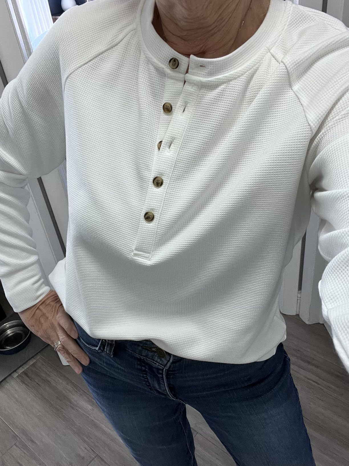 PRETTYGARDEN Women Long Sleeve Waffle Knit Shirts 2026 Fall Casual Button V Neck Loose Henley Top... | Amazon (US)