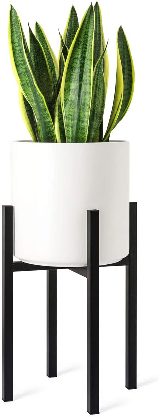 Mkono Plant Stand Mid Century Modern Tall Metal Pot Stand Indoor (Plant Pot Not Included) Flower ... | Amazon (US)