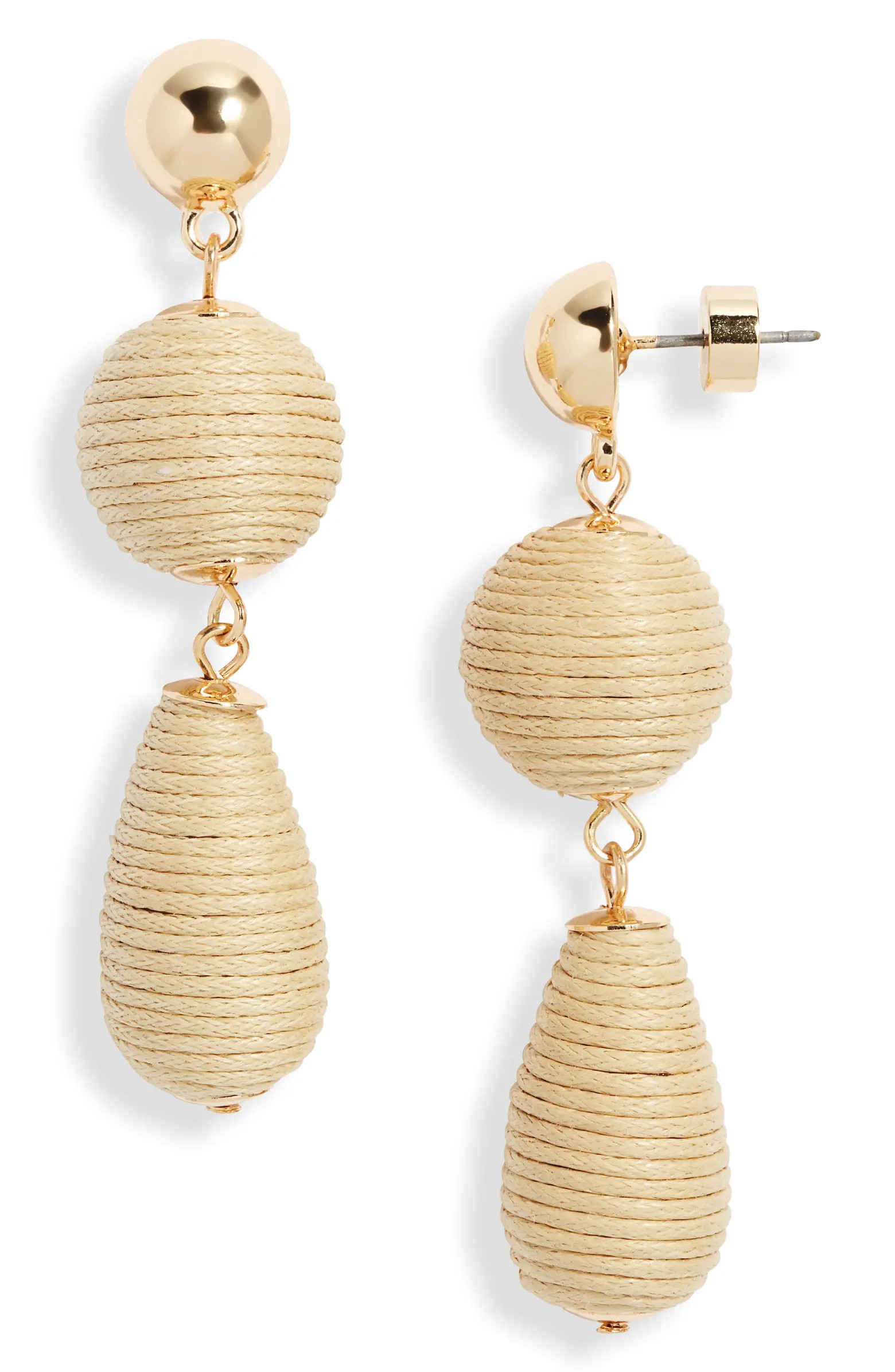 Triple Linear Drop Raffia Earrings | Nordstrom