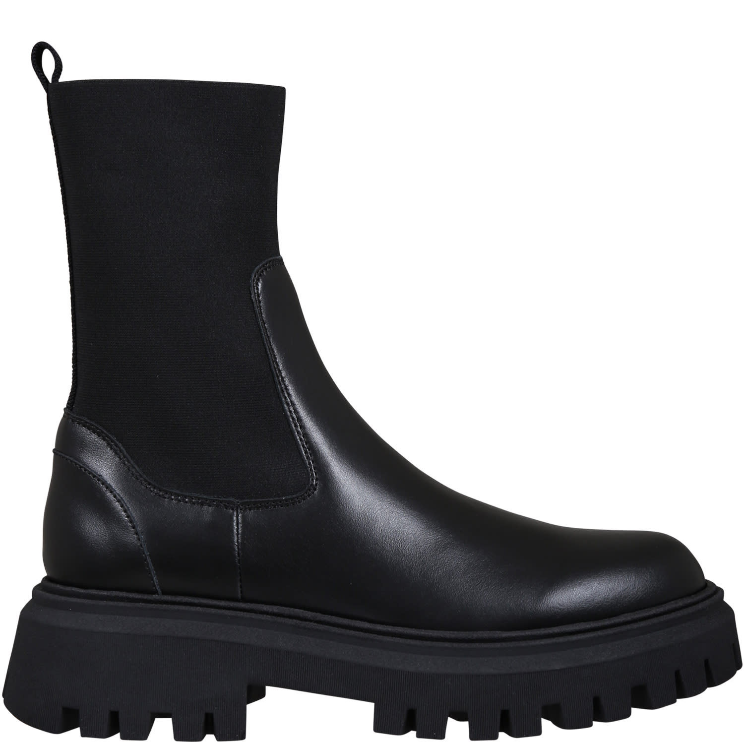 Moncler Black Boots For Girl With Logo | Italist.com US