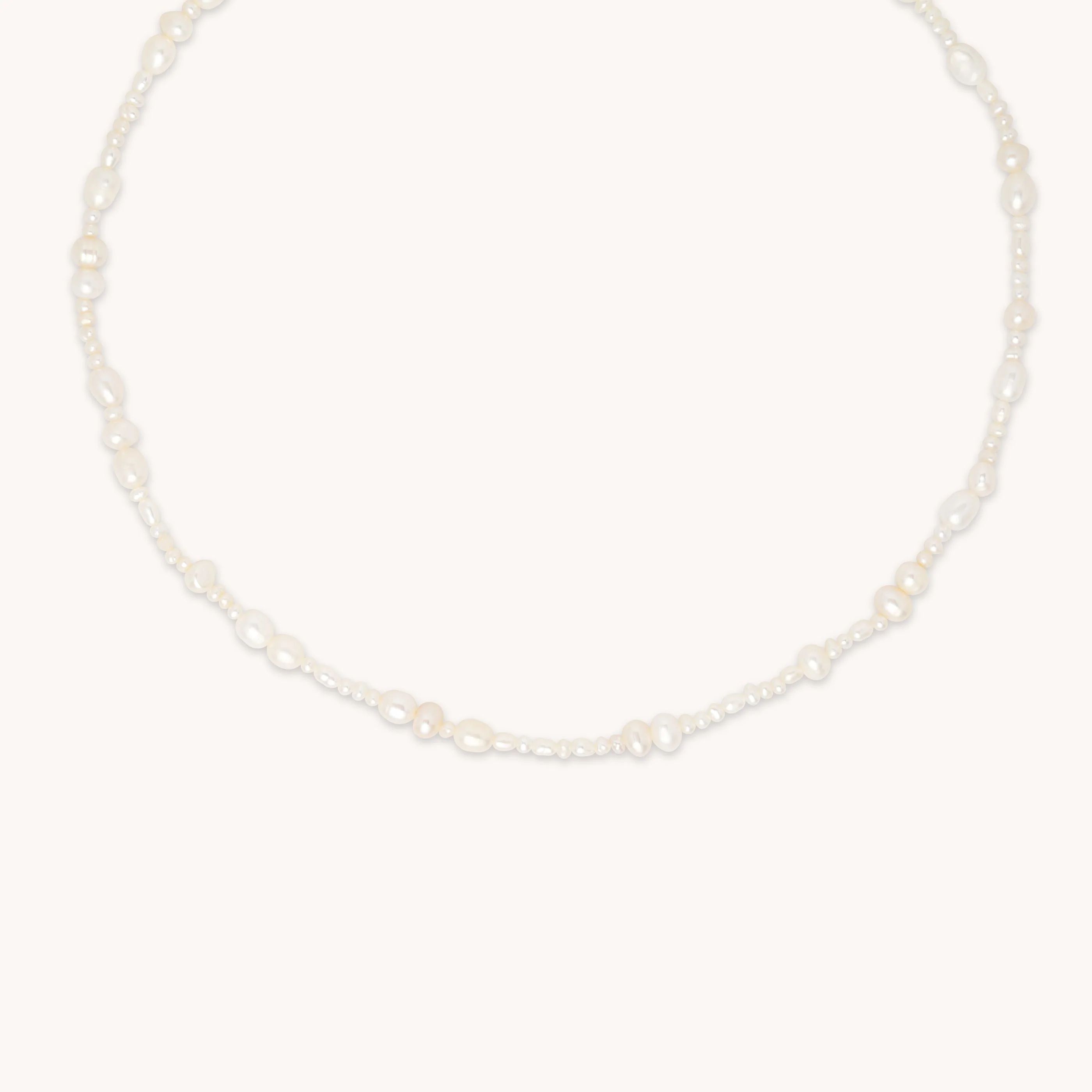 Serenity Silver Pearl Beaded Necklace | Astrid & Miyu Necklaces | Astrid & Miyu US