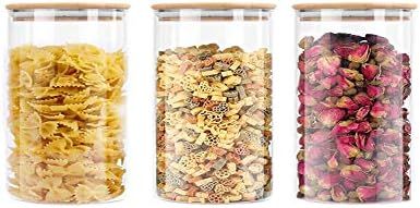 Old Tjikko Storage Jars with Lids Airtight,Glass Jars, Glass Kitchen Storage Jars with Bamboo Lid... | Amazon (UK)