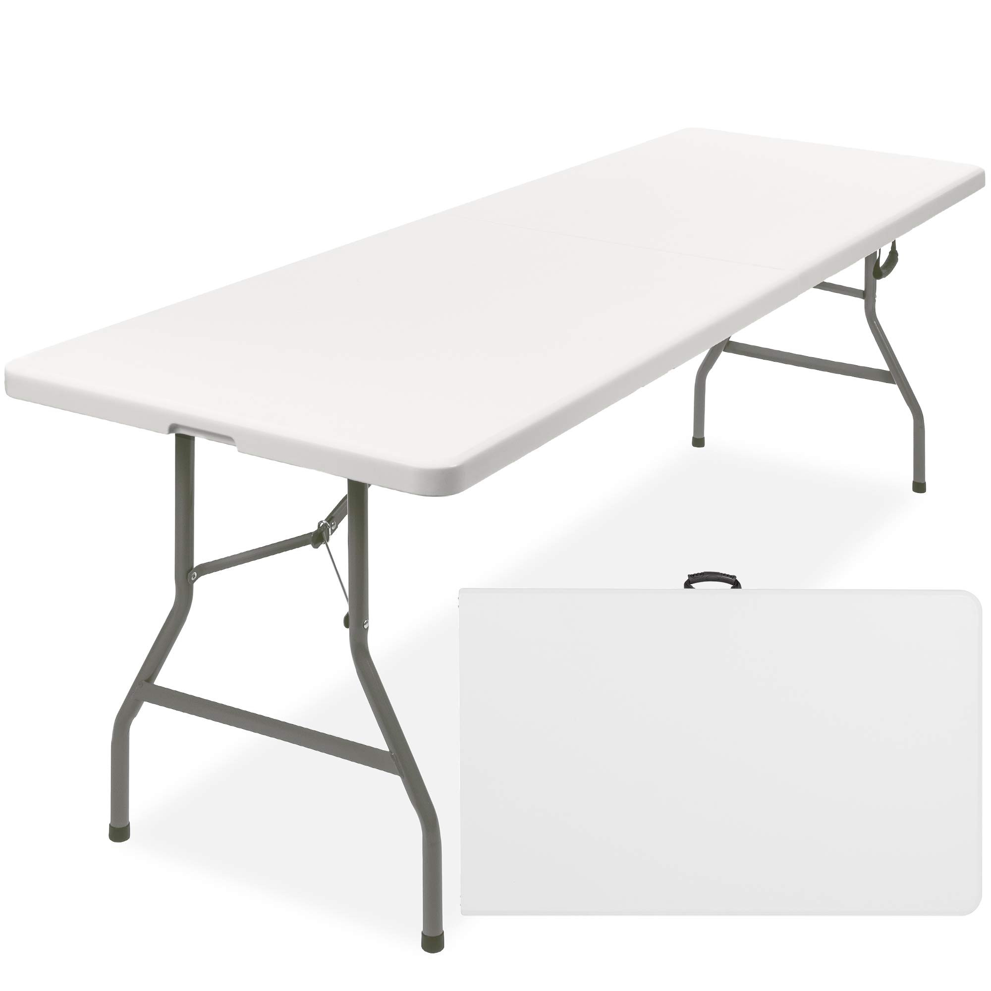 Best Choice Products 8ft Plastic Folding Table, Indoor Outdoor Heavy Duty Portable w/Handle, Lock... | Amazon (US)