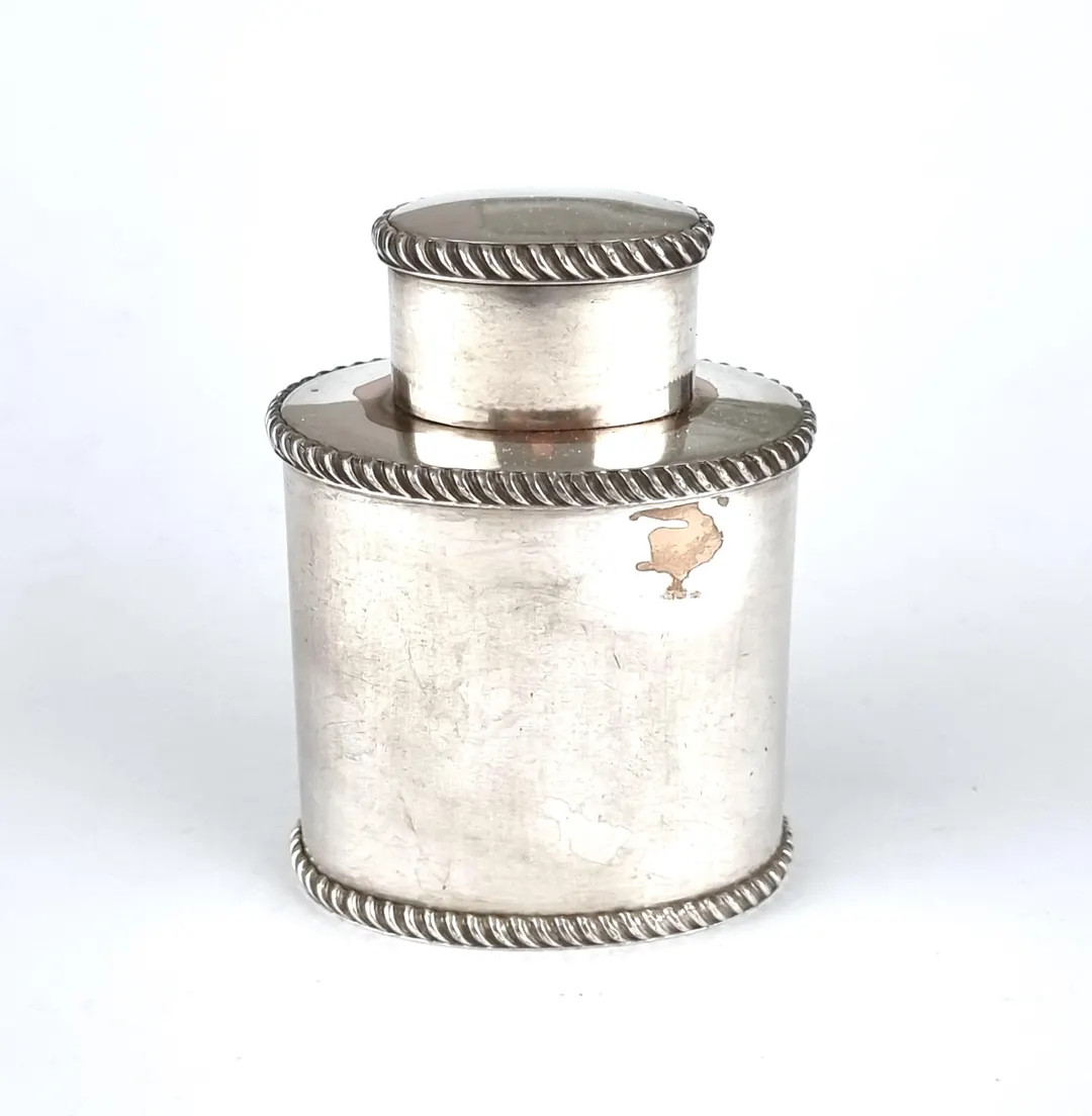 Distressed Look, Antique Tea Caddy, Tea Canister, Old Sheffield Plate, Worn Silver on Copper, Aft... | Etsy (US)