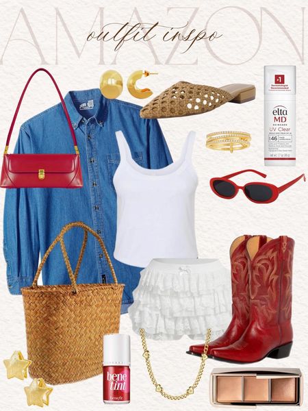Amazon Red white and blue outfit idea for Fourth of July! #founditonamazon #amazonfashion #inspire Amazon fashion outfit inspiration 

#LTKStyleTip #LTKFindsUnder50 #LTKFindsUnder100