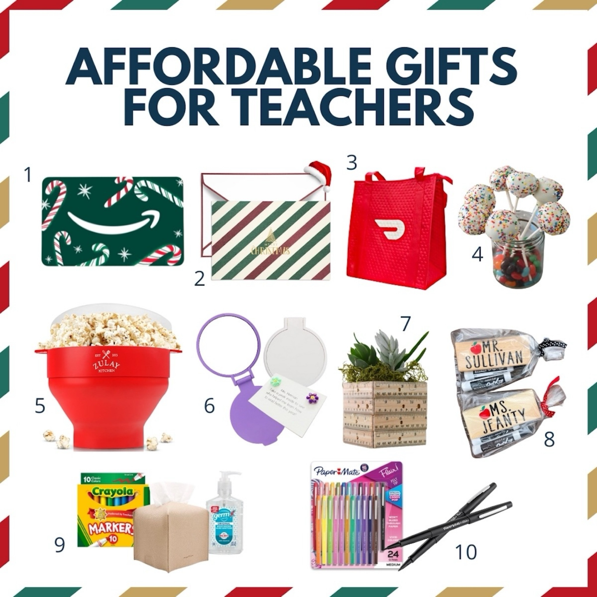🎄✨ The holiday season is here, and it’s time to spread some cheer to our wonderful teachers! 🎁❤️ Check out our festive & super affordable teacher gift guide, filled with thoughtful goodies that’ll make them feel appreciated! 🎉 From a cozy popcorn gift basket 🍿 perfect for holiday movie nights, to colorful flair pens 🖊️ (a true teacher fave!), and an unforgettable compact mirror 💖 that adds a touch of sparkle to their day, these gifts are sure to delight! Let’s celebrate the season of giving and make their holidays unforgettable! 🌟🎉 #HolidayGifts #TeacherAppreciation #FestiveJoy