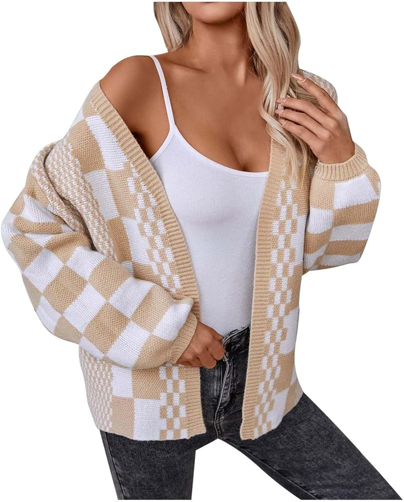 Fall Cardigans for Women 2024 Open Front Long Sleeve Chunky Oversized Cardigan Sweaters Knit Coat... | Amazon (US)