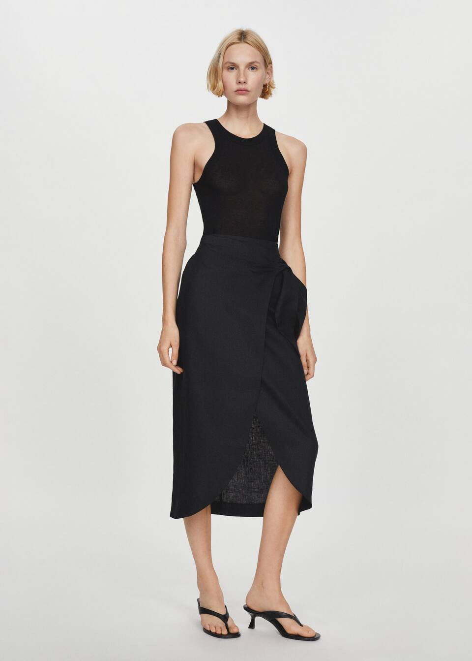 Linen sarong skirt -  Women | Mango United Kingdom | MANGO (UK)