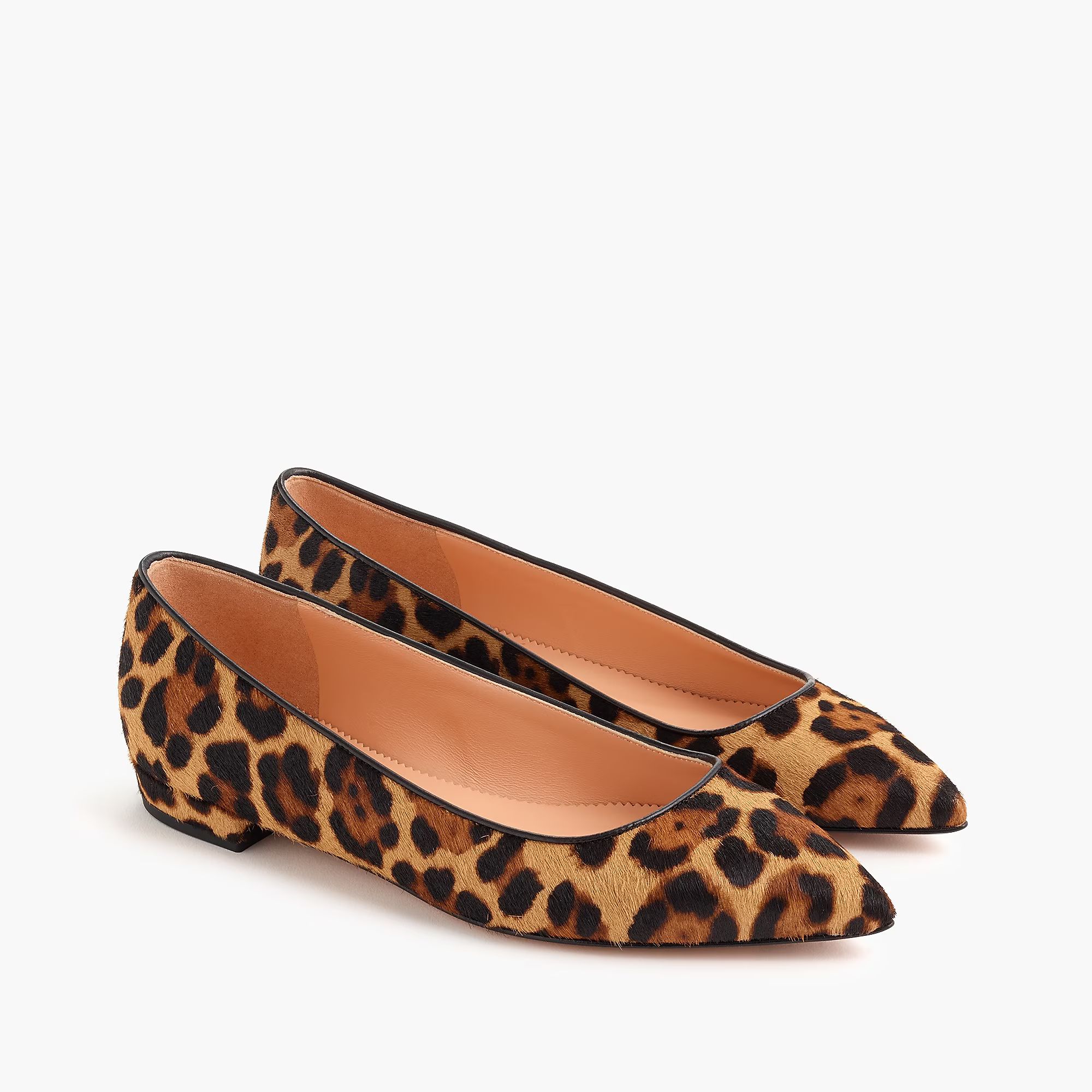 Pointed-toe flats in leopard calf hair | J.Crew US